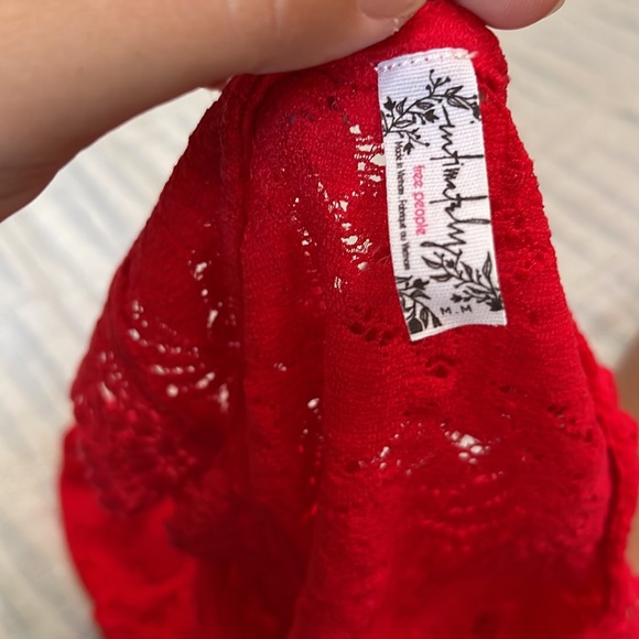 Free People Intimately Sure Lace Tank Red Size Medium - Picture 6 of 6